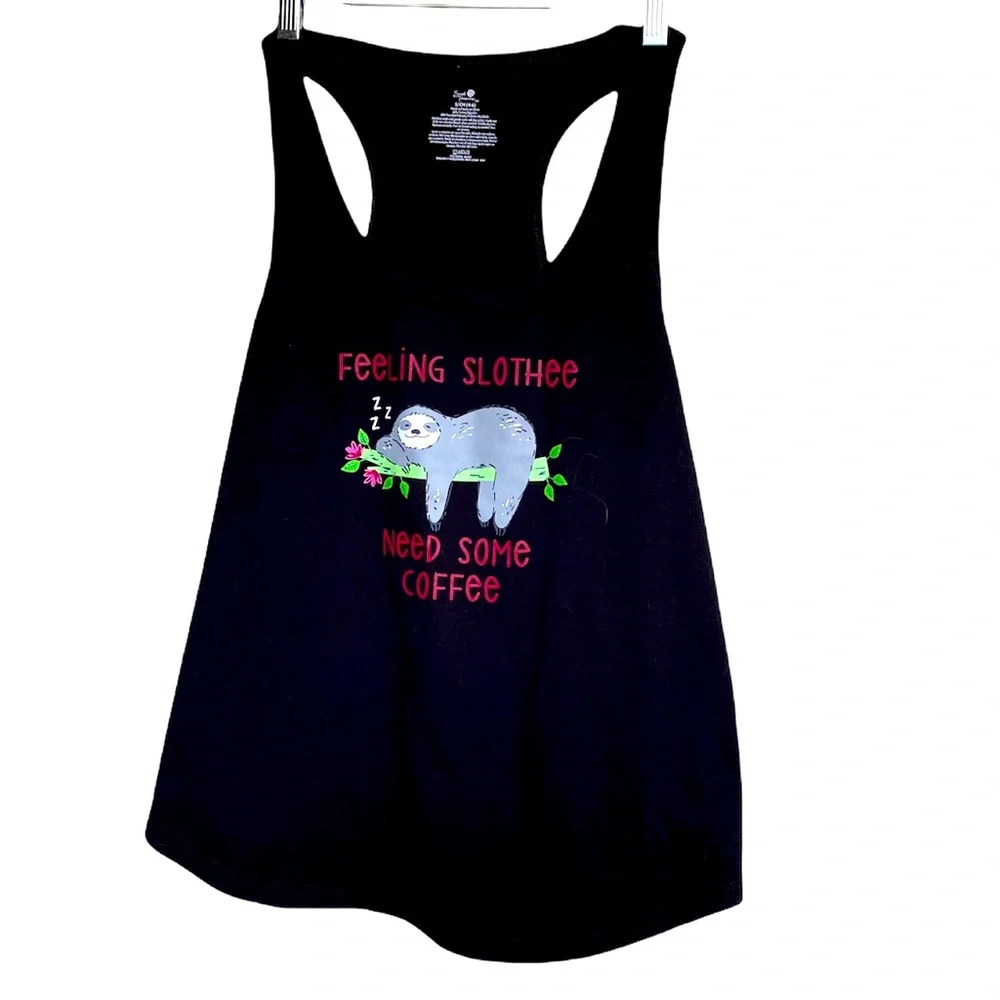 Secret Treasures Girls S/CH 4-6 Sleep Top Knit SLOTH/COFFEE Pajama .
